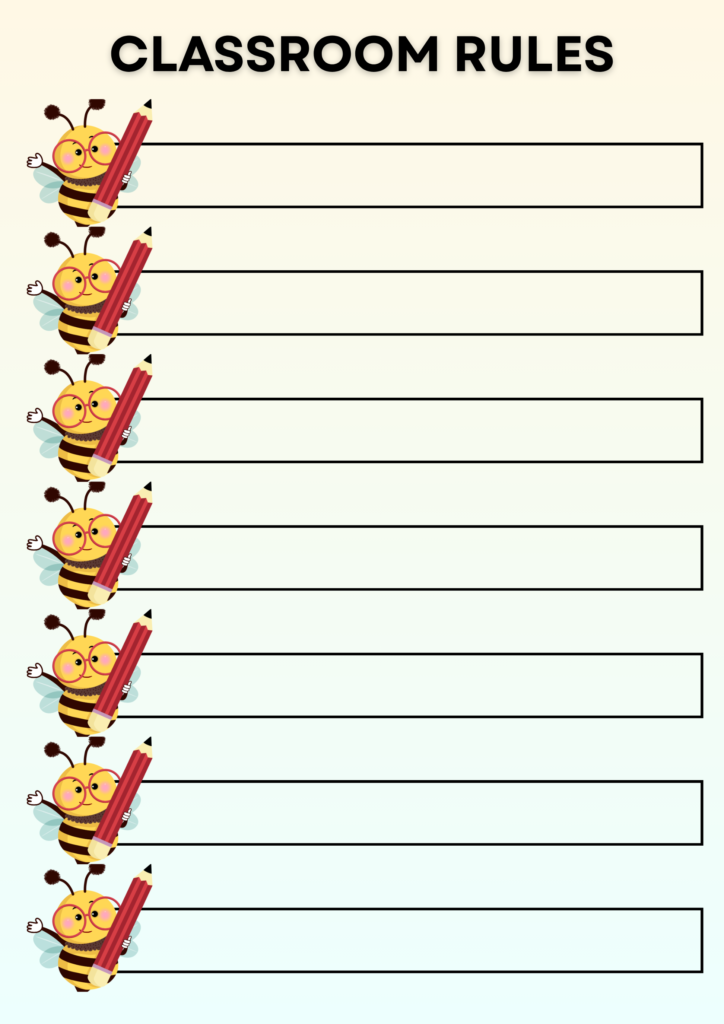 Printable blank classroom rules template