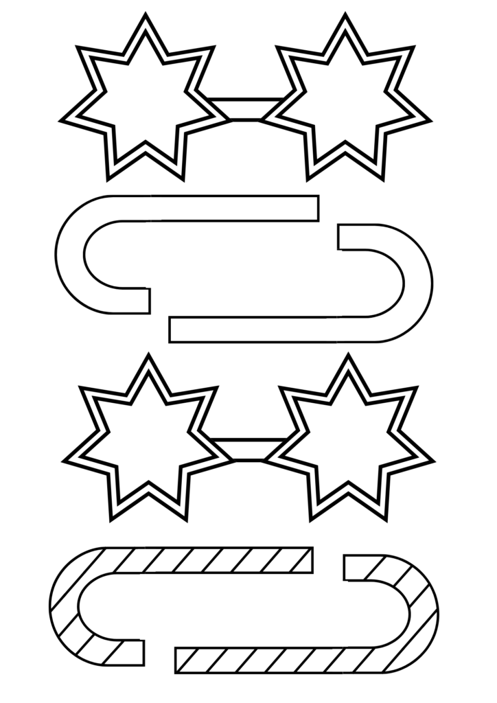 Printable paper glasses template
