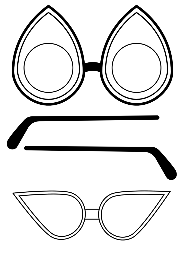 Printable paper glasses template