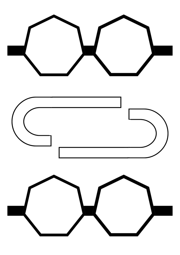 Printable paper glasses template
