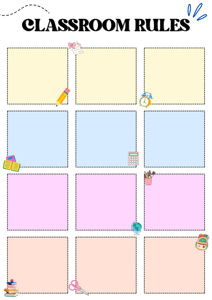 Printable blank classroom rules template