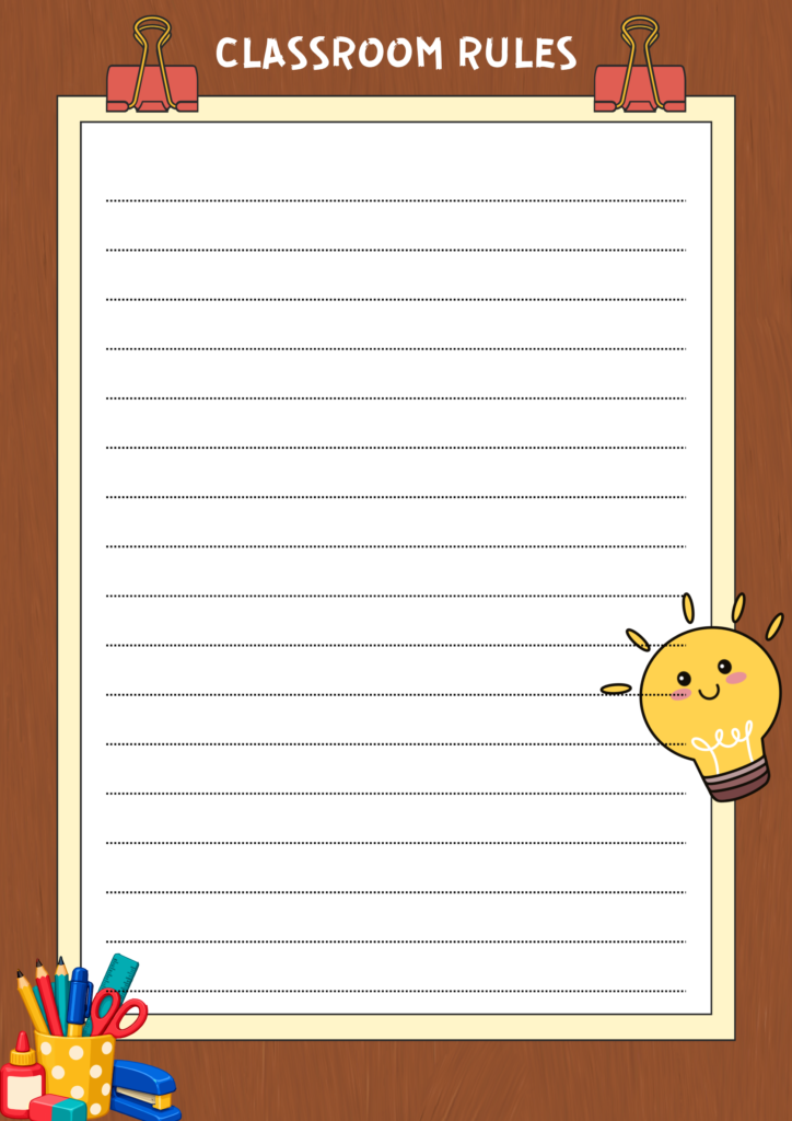 Printable blank classroom rules template