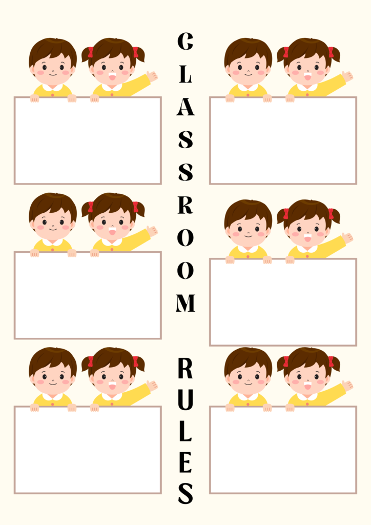 Printable blank classroom rules template