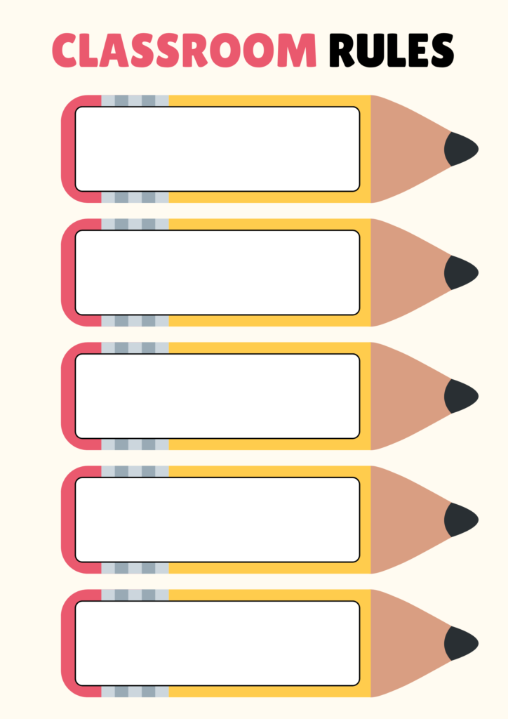 Printable blank classroom rules template